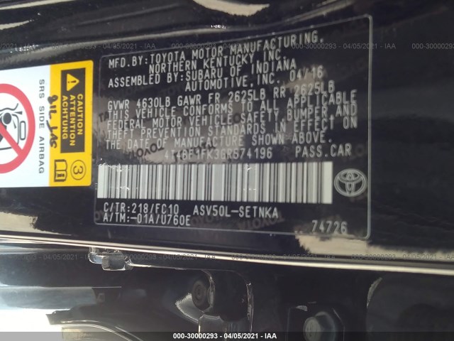 Photo 8 VIN: 4T4BF1FK3GR574196 - TOYOTA CAMRY 