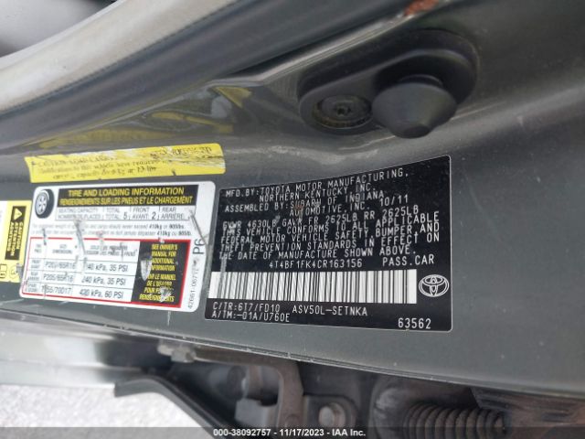 Photo 8 VIN: 4T4BF1FK4CR163156 - TOYOTA CAMRY 