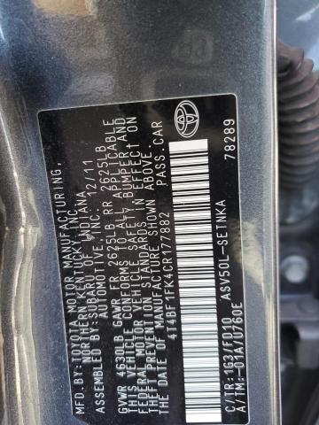 Photo 11 VIN: 4T4BF1FK4CR177882 - TOYOTA CAMRY 