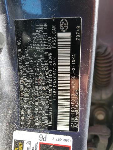 Photo 9 VIN: 4T4BF1FK4CR179342 - TOYOTA CAMRY BASE 