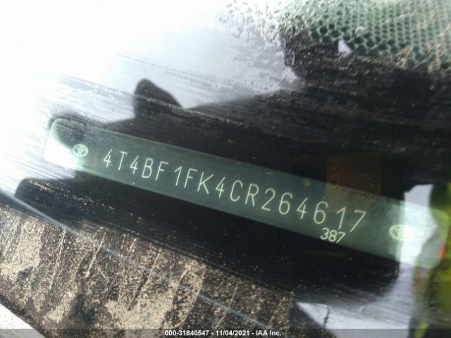 Photo 8 VIN: 4T4BF1FK4CR264617 - TOYOTA CAMRY 