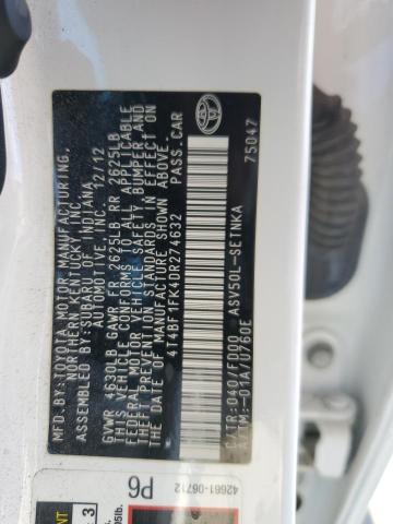 Photo 11 VIN: 4T4BF1FK4DR274632 - TOYOTA CAMRY L 