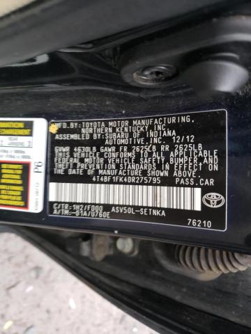 Photo 9 VIN: 4T4BF1FK4DR275795 - TOYOTA CAMRY L 