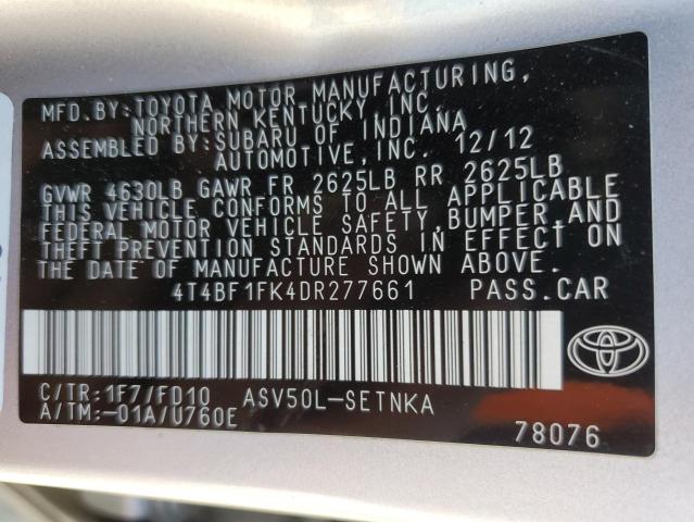 Photo 11 VIN: 4T4BF1FK4DR277661 - TOYOTA CAMRY L 