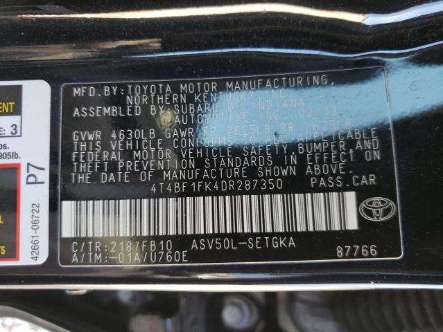 Photo 11 VIN: 4T4BF1FK4DR287350 - TOYOTA CAMRY L 