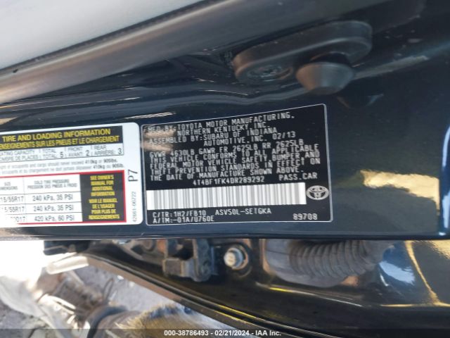 Photo 8 VIN: 4T4BF1FK4DR289292 - TOYOTA CAMRY 