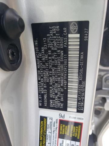 Photo 12 VIN: 4T4BF1FK4DR298011 - TOYOTA CAMRY L 