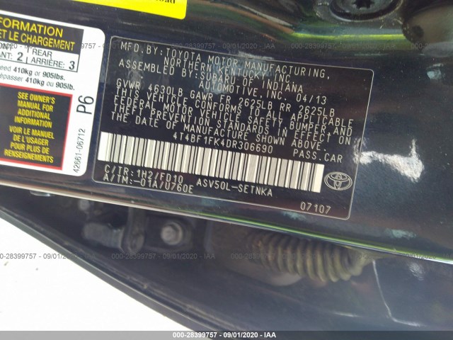 Photo 8 VIN: 4T4BF1FK4DR306690 - TOYOTA CAMRY 