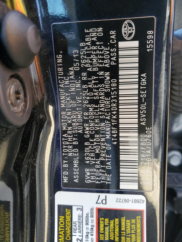 Photo 12 VIN: 4T4BF1FK4DR315180 - TOYOTA CAMRY 