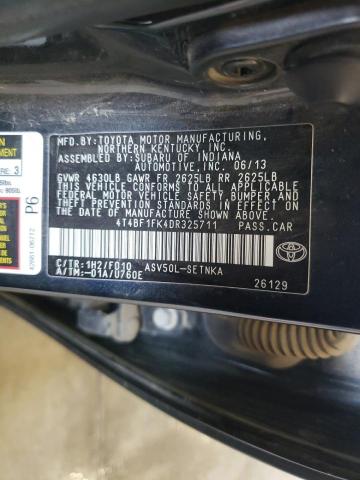 Photo 11 VIN: 4T4BF1FK4DR325711 - TOYOTA CAMRY L 