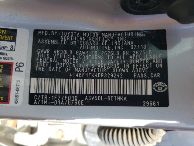 Photo 9 VIN: 4T4BF1FK4DR329242 - TOYOTA CAMRY LE 