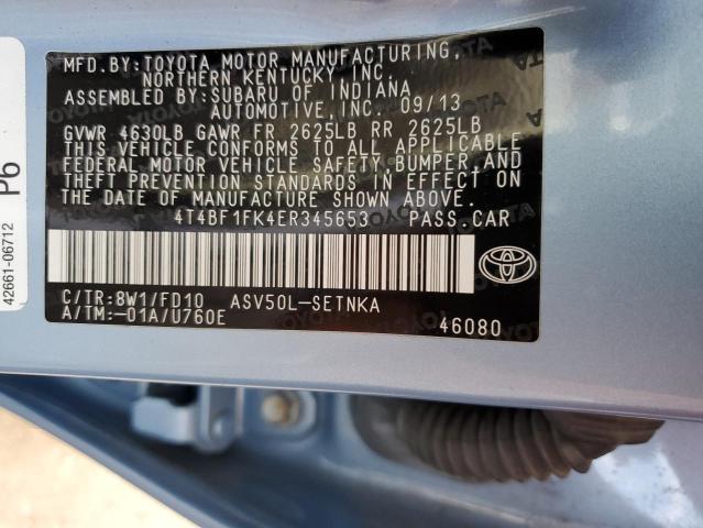 Photo 12 VIN: 4T4BF1FK4ER345653 - TOYOTA CAMRY 