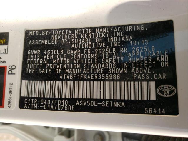 Photo 9 VIN: 4T4BF1FK4ER355986 - TOYOTA CAMRY L 