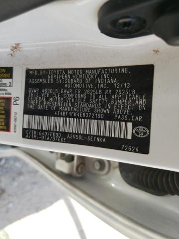 Photo 12 VIN: 4T4BF1FK4ER372190 - TOYOTA CAMRY L 