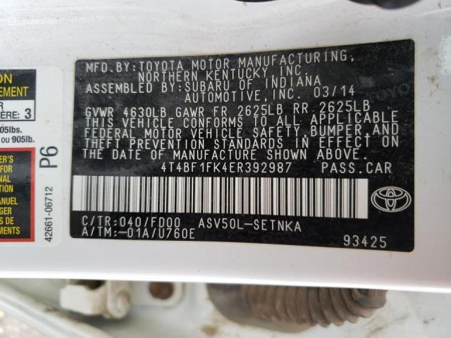 Photo 9 VIN: 4T4BF1FK4ER392987 - TOYOTA CAMRY L 