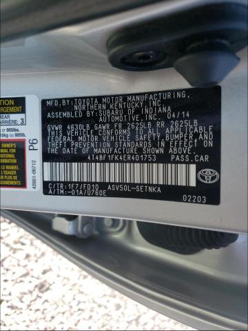 Photo 9 VIN: 4T4BF1FK4ER401753 - TOYOTA CAMRY L 