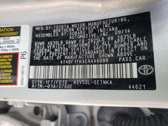 Photo 11 VIN: 4T4BF1FK4ER444098 - TOYOTA CAMRY L 