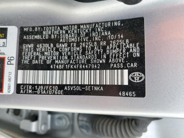 Photo 12 VIN: 4T4BF1FK4FR447942 - TOYOTA CAMRY LE 