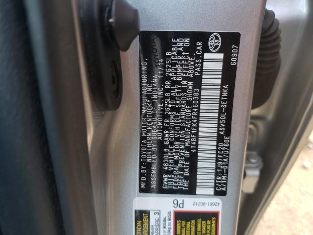 Photo 9 VIN: 4T4BF1FK4FR460383 - TOYOTA CAMRY LE 