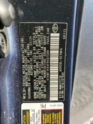 Photo 12 VIN: 4T4BF1FK4FR467589 - TOYOTA CAMRY LE 