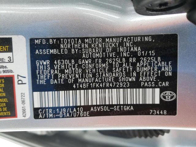 Photo 9 VIN: 4T4BF1FK4FR472923 - TOYOTA CAMRY LE 