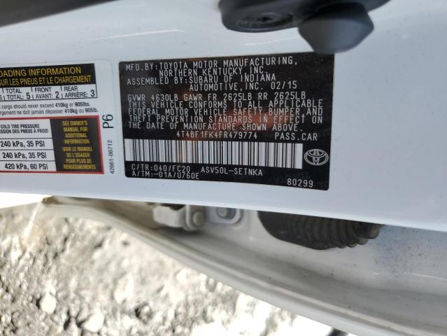 Photo 11 VIN: 4T4BF1FK4FR479774 - TOYOTA CAMRY LE 