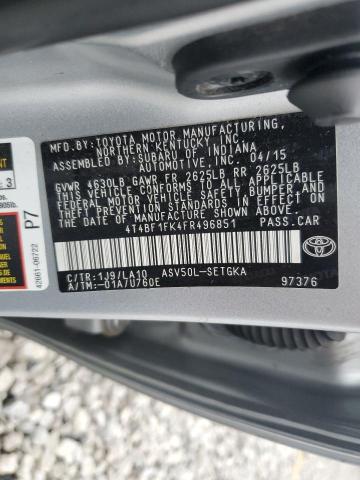 Photo 11 VIN: 4T4BF1FK4FR496851 - TOYOTA CAMRY LE 