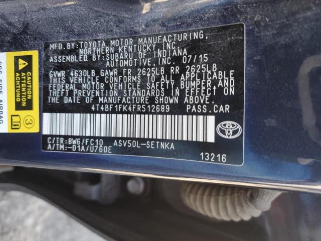 Photo 11 VIN: 4T4BF1FK4FR512689 - TOYOTA CAMRY LE 