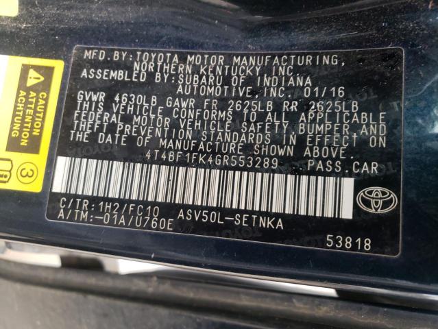 Photo 9 VIN: 4T4BF1FK4GR553289 - TOYOTA CAMRY LE 