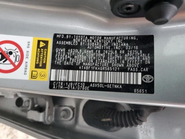 Photo 11 VIN: 4T4BF1FK4GR565121 - TOYOTA CAMRY LE 