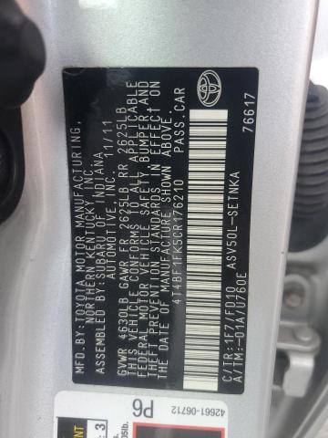 Photo 12 VIN: 4T4BF1FK5CR176210 - TOYOTA CAMRY BASE 