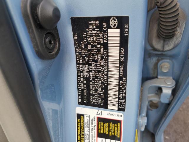 Photo 11 VIN: 4T4BF1FK5CR217421 - TOYOTA CAMRY BASE 