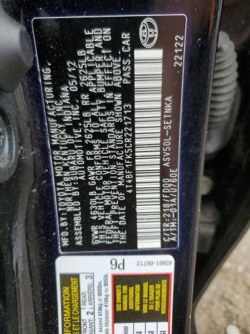 Photo 11 VIN: 4T4BF1FK5CR221713 - TOYOTA CAMRY 