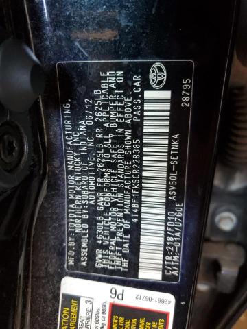 Photo 12 VIN: 4T4BF1FK5CR228385 - TOYOTA CAMRY 