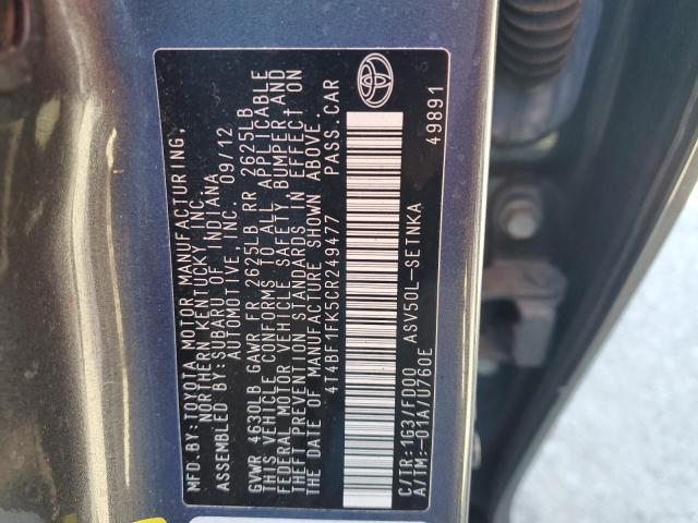 Photo 12 VIN: 4T4BF1FK5CR249477 - TOYOTA CAMRY BASE 