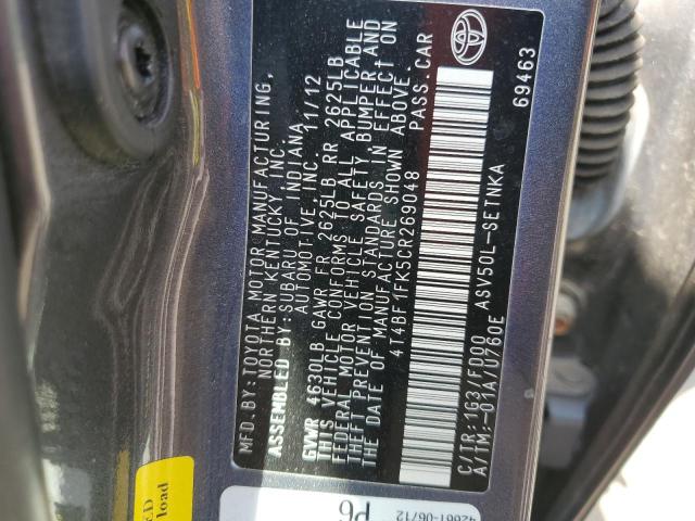 Photo 12 VIN: 4T4BF1FK5CR269048 - TOYOTA CAMRY 