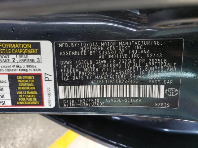 Photo 11 VIN: 4T4BF1FK5DR287423 - TOYOTA CAMRY 