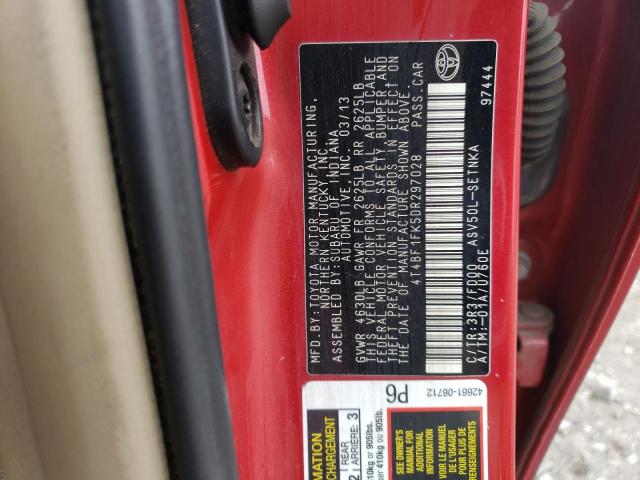 Photo 12 VIN: 4T4BF1FK5DR297028 - TOYOTA CAMRY L 