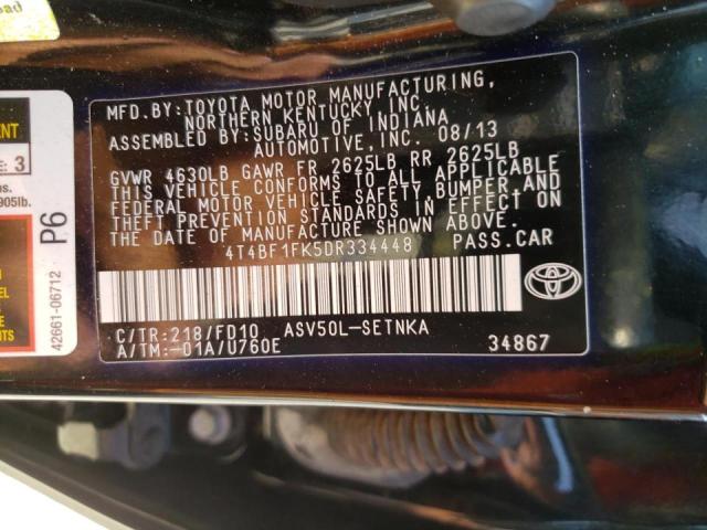 Photo 9 VIN: 4T4BF1FK5DR334448 - TOYOTA CAMRY L 