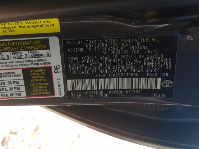 Photo 9 VIN: 4T4BF1FK5ER338890 - TOYOTA CAMRY L 