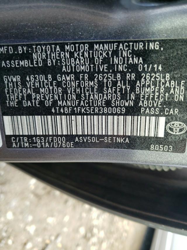 Photo 9 VIN: 4T4BF1FK5ER380069 - TOYOTA CAMRY L 