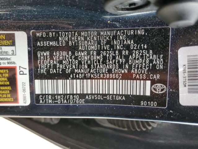 Photo 11 VIN: 4T4BF1FK5ER389662 - TOYOTA CAMRY 