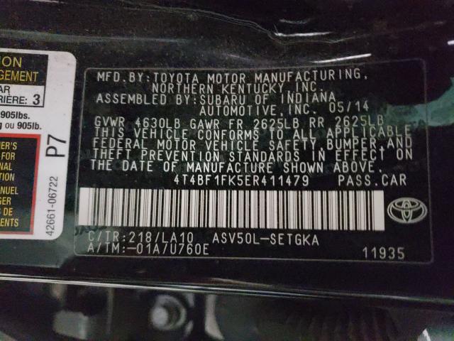 Photo 9 VIN: 4T4BF1FK5ER411479 - TOYOTA CAMRY L 