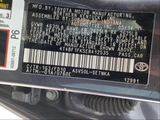 Photo 9 VIN: 4T4BF1FK5ER412535 - TOYOTA CAMRY L 