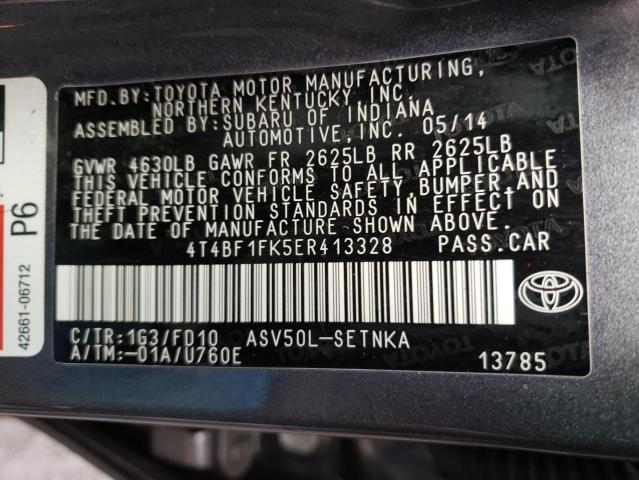 Photo 9 VIN: 4T4BF1FK5ER413328 - TOYOTA CAMRY L 