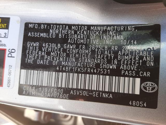 Photo 9 VIN: 4T4BF1FK5FR447531 - TOYOTA CAMRY LE 