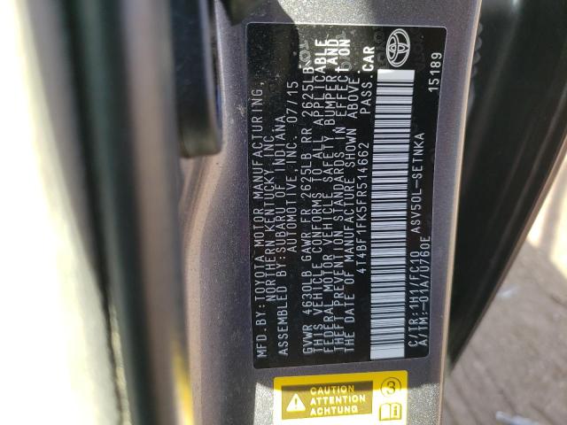 Photo 11 VIN: 4T4BF1FK5FR514662 - TOYOTA CAMRY LE 