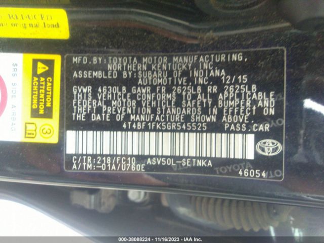 Photo 8 VIN: 4T4BF1FK5GR545525 - TOYOTA CAMRY 