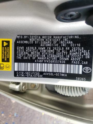 Photo 9 VIN: 4T4BF1FK5GR557836 - TOYOTA CAMRY LE 