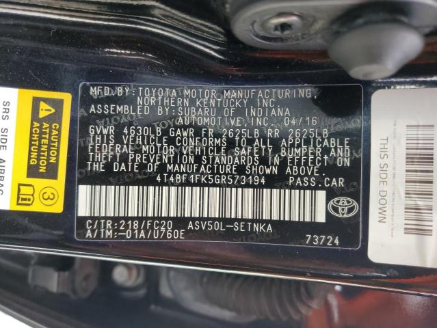 Photo 11 VIN: 4T4BF1FK5GR573194 - TOYOTA CAMRY 